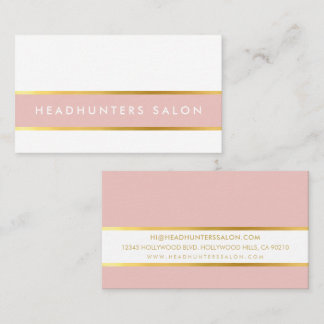 MODERN STRIP skinny band simple slick pink gold Business Card