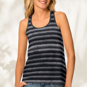 Modern Stripe Black White Tank Top