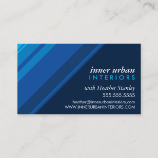 MODERN STRIPE bold fresh monochrome blue navy Business Card