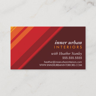 MODERN STRIPE bold fresh monochrome hot red Business Card