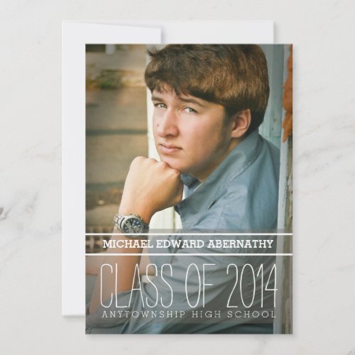 Modern Stripe Bold Graduation Party Invitation