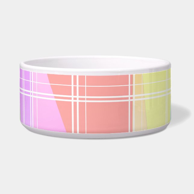 Modern Stripe Colorful Rainbow triangle pattern  Bowl (Front)