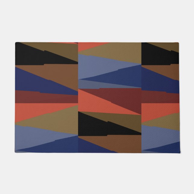 Modern Stripe Colorful Rainbow triangle pattern  Doormat (Front)