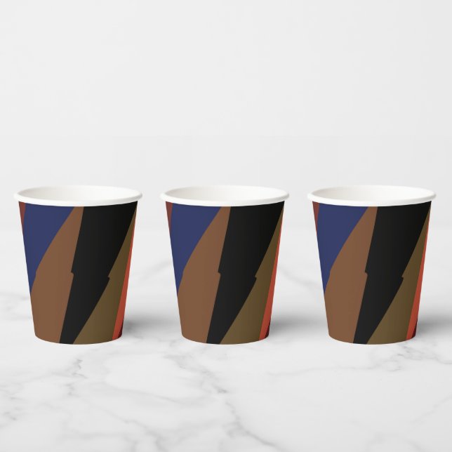 Modern Stripe Colorful Rainbow triangle pattern  Paper Cups (Multi)