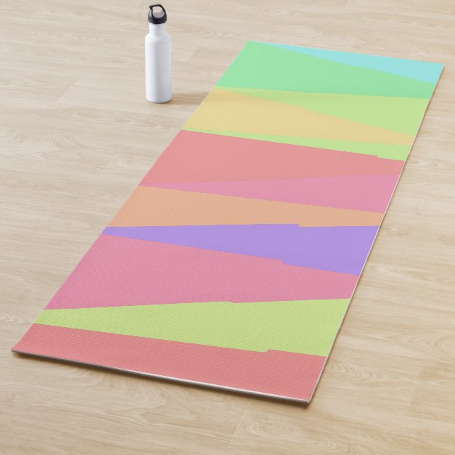 Modern Stripe Colorful Rainbow triangle pattern  Yoga Mat (In Situ)