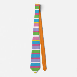 Modern Stripe Colorful Summer Hip Fun Preppy Neck Tie