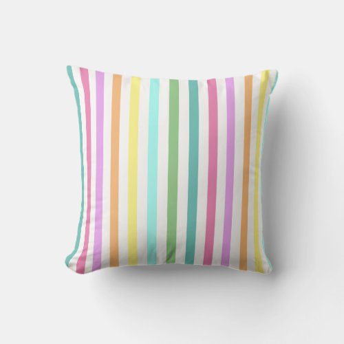 Modern Stripe Colorful Throw Pillow
