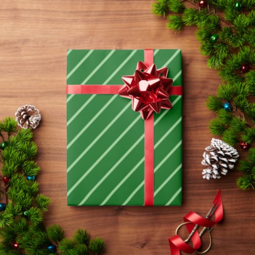 Modern Stripe Dark Green Gift Wrapping Paper