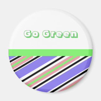 Modern Stripe Go Green Design Magnet
