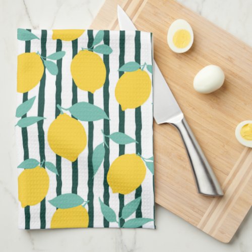 Modern Stripe Lemon Kitchen Towel