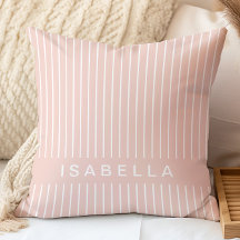 Modern Stripe Minimal Blush Pink Personalized Name