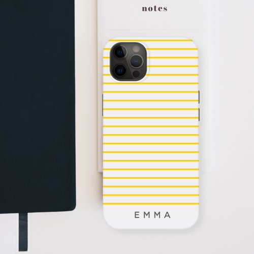 Modern Stripe  Mustard Yellow Sunshine Minimalist iPhone 13 Case