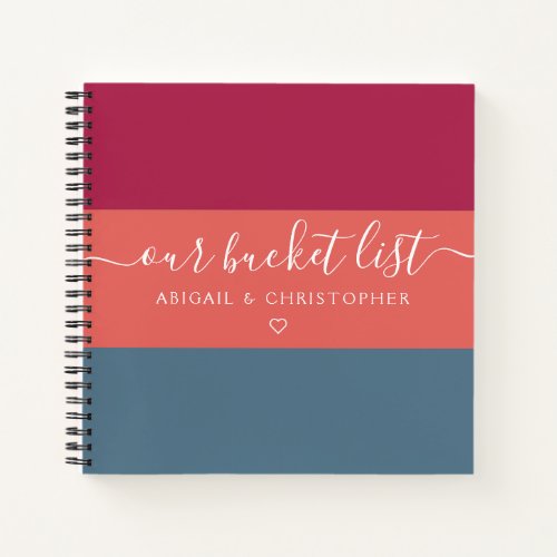 Modern Stripe Our Bucket List Couple Keepsake Notebook