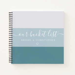 Modern Stripe Our Bucket List Couple Keepsake Notebook