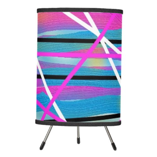 Modern Stripe Pattern for Living Room Tripod Lamp