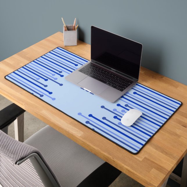 Modern stripe pattern on pale blue  desk mat (Office 2)