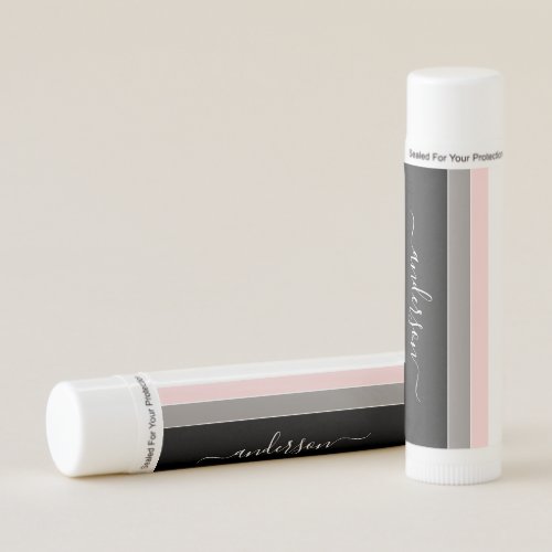 Modern Stripe Personalize Lip Balm