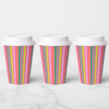 Modern Stripe Pink Colorful Baby Shower Birthday