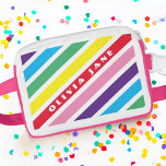 Modern Stripe Rainbow | Custom Name Fanny Pack<br><div class="desc">Create your own fun and trendy fanny pack with your favorite name atop a chic,  modern rainbow stripe background. Need help with color and layout? Email us at hello@christiekelly.com for complimentary design assistance!</div>