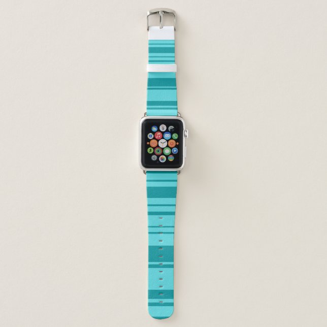 Modern Stripe Turquoise Apple Watch Band (Front)