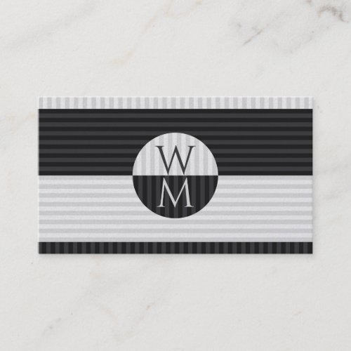 Modern Striped Contrast Business Card