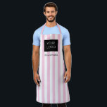Modern Striped Custom Business Logo Pink White  Apron<br><div class="desc">Pale pink stripes promotional products and swag for your business. Personalize these modern apron with your company logo. Editable logo or photo business or individual personal gift for a friend, co-worker, or anyone else. Customizable company business employee staff modern design. Customizable logo modern business gifts. Custom logo business gifts, promotional...</div>
