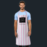 Modern Striped Custom Business Logo Pink White  Apron<br><div class="desc">Pale pink stripes promotional products and swag for your business. Personalize these modern apron with your company logo. Editable logo or photo business or individual personal gift for a friend, co-worker, or anyone else. Customizable company business employee staff modern design. Customizable logo modern business gifts. Custom logo business gifts, promotional...</div>