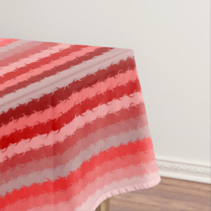 Modern striped design in various shades of red tablecloth