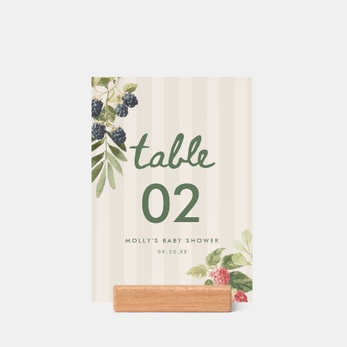 Modern Striped Market Baby Shower Table Number Holder