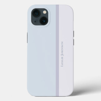 Modern Striped, Muted Blue & Purple Color Block iPhone 13 Case