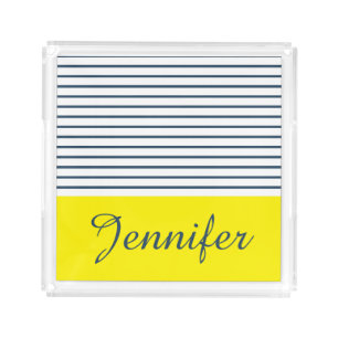 Modern striped pattern acrylic tray