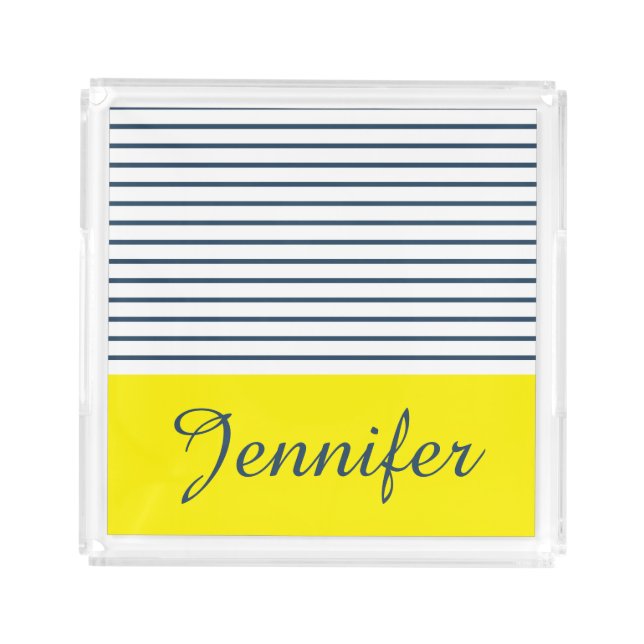 Modern striped pattern acrylic tray (Front)
