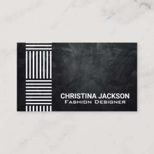 Modern Striped Pattern Black Texture Wall Business Card