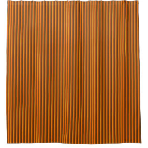 Modern Striped Pattern Burnt Orange/Brown Shower Curtain