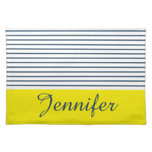 Modern striped pattern cloth placemat