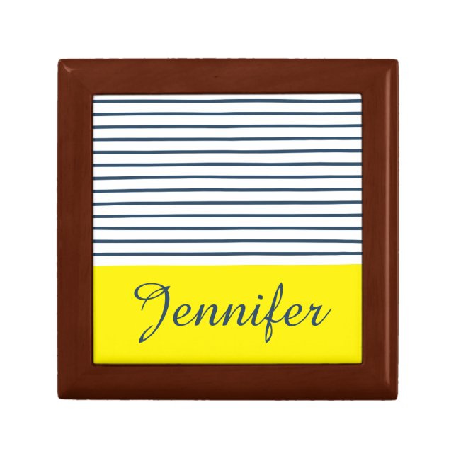 Modern striped pattern jewelry box (Front)