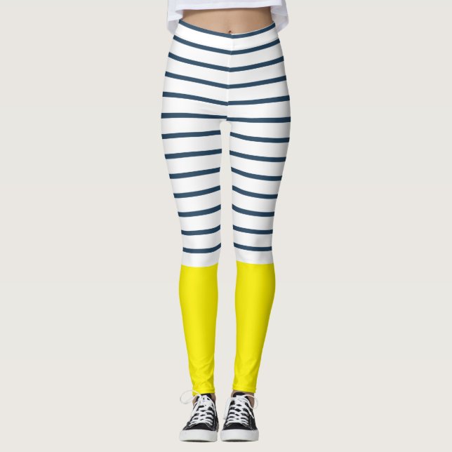 Modern striped pattern leggings (Front)