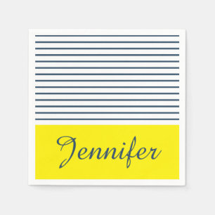 Modern striped pattern paper napkins