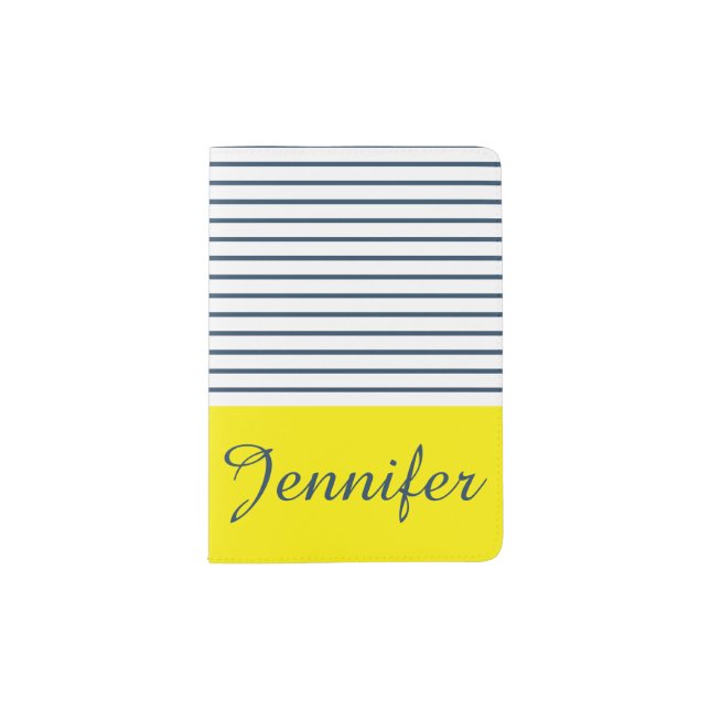 Modern striped pattern passport holder (Front)
