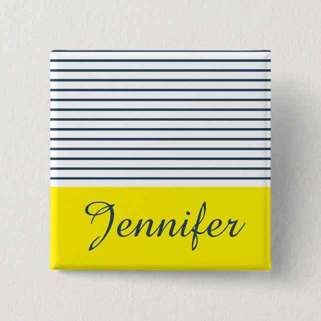Modern striped pattern pinback button (Front)