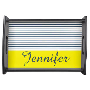 Modern striped pattern serving tray