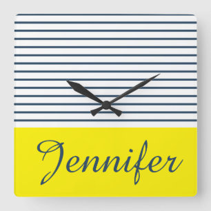 Modern striped pattern square wall clock