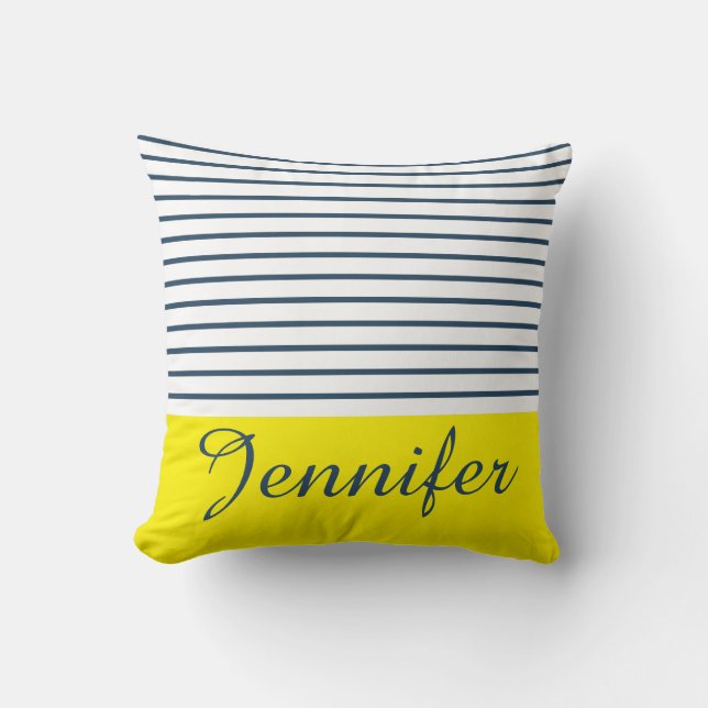Modern striped pattern throw pillow (Front)