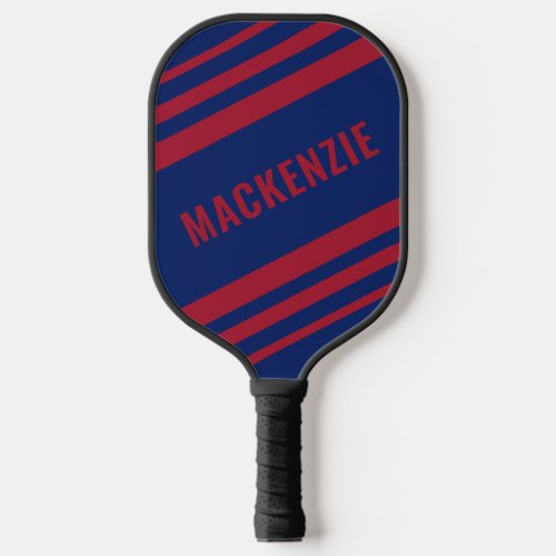 Modern Striped Personalized Custom Color Pickleball Paddle