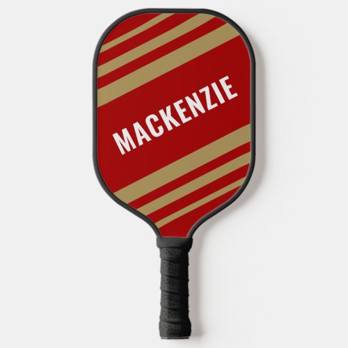 Modern Striped Personalized Custom Color Pickleball Paddle