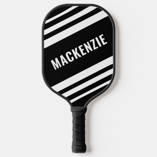 Modern Striped Personalized Custom Color Pickleball Paddle