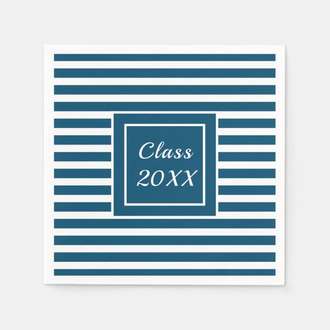 Modern Striped Personalized Graduate Napkins (Front)
