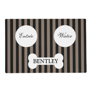 Modern Striped Personalized Pet Placemat