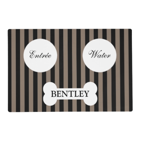 Modern Striped Personalized Pet Placemat