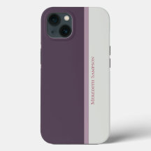 Modern Striped Purple & Gray Color Block